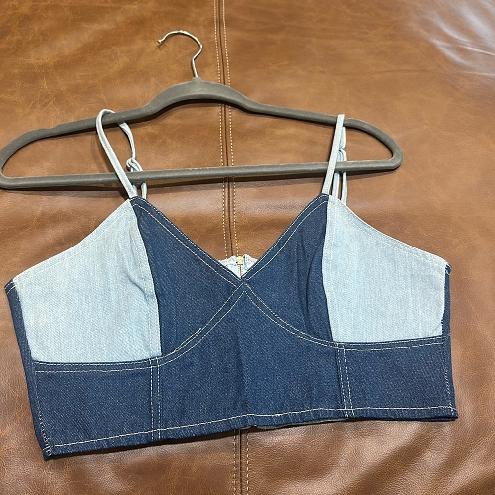 Boutique denim crop top